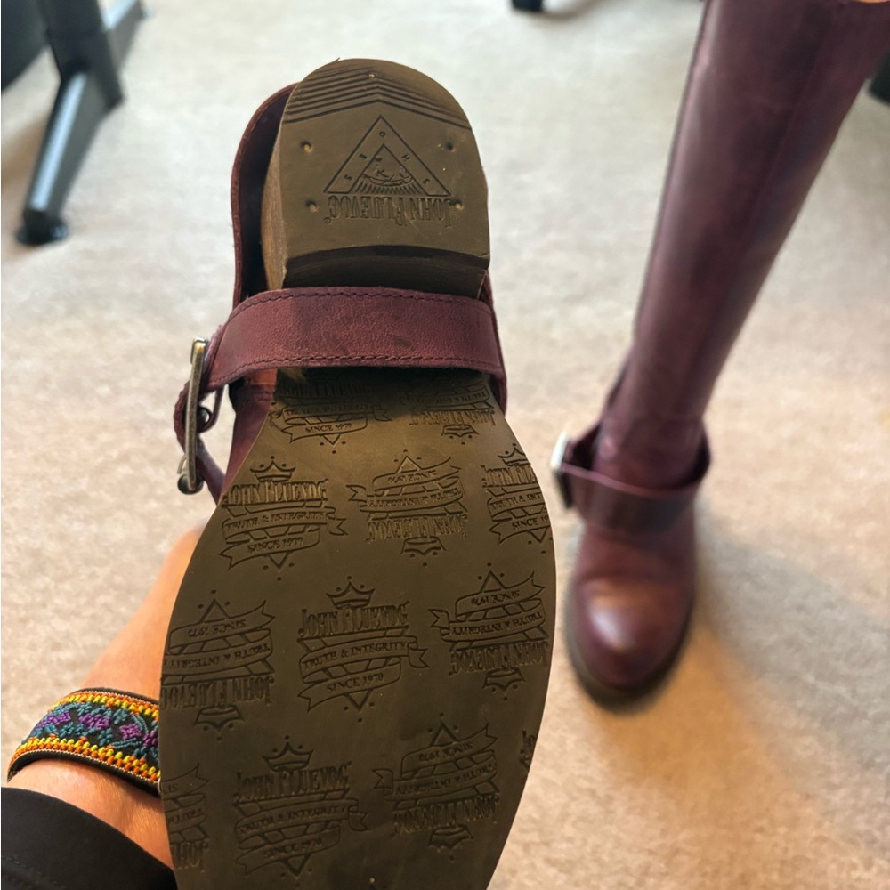 John Fluevog Women's Tall Leather Boots in Purple - Picture 4 of 8